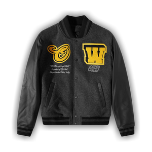 Off-White Vars Cat Leather Jacket 'Black/Yellow'