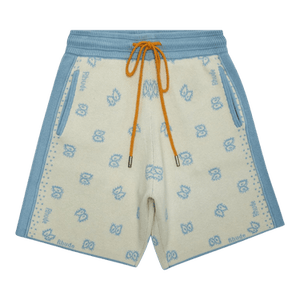 Rhude Banco Knit Short 'Stone Blue/Ivory'