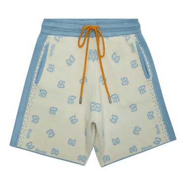 Rhude Banco Knit Short 'Stone Blue/Ivory'