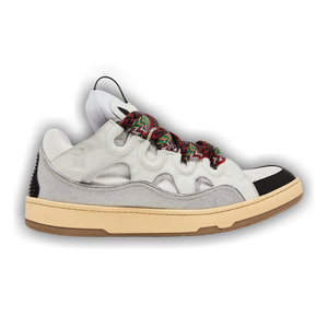 Lanvin Curb Leather and Glitter Sneakers 'White'