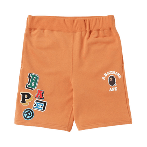 BAPE Multi Fonts Sweatshorts 'Orange'