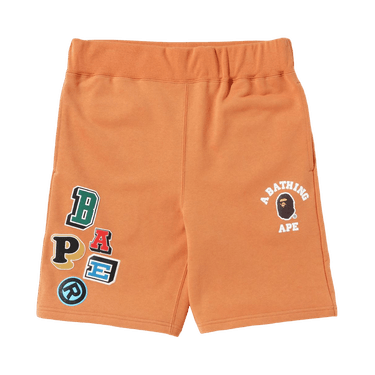 BAPE Multi Fonts Sweatshorts 'Orange'