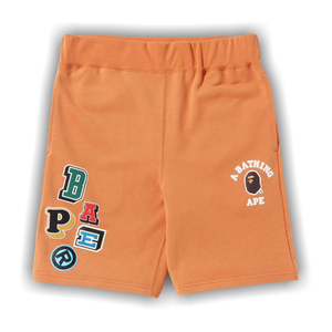 BAPE Multi Fonts Sweatshorts 'Orange'
