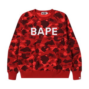 BAPE Color Camo Crystal Stone Relaxed Fit Crewneck 'Red'
