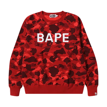 BAPE Color Camo Crystal Stone Relaxed Fit Crewneck 'Red'