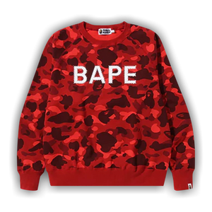 BAPE Color Camo Crystal Stone Relaxed Fit Crewneck 'Red'