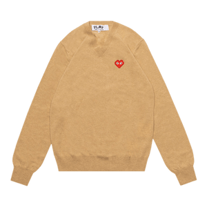 Comme des Garçons PLAY Heart V Neck Pullover 'Camel'