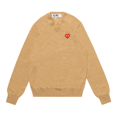 Comme des Garçons PLAY Heart V Neck Pullover 'Camel'