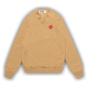 Comme des Garçons PLAY Heart V Neck Pullover 'Camel'