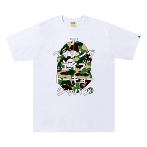 BAPE ABC Camo Japanese Letters Tee 'White/Green'