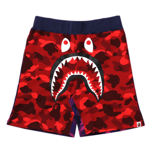 BAPE Crazy Camo Shark Sweat Shorts 'Red'