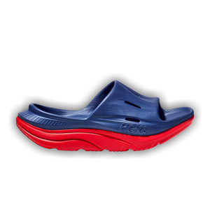 HOKA Ora Recovery Slide 3 'Bellwether Blue Red Alert'