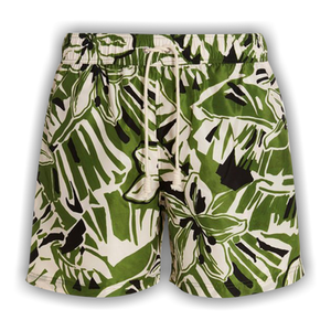 Palm Angels Floral Print Drawstring Swim Shorts 'Green/White'