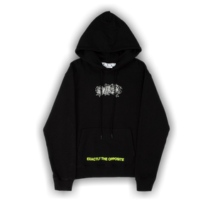 Off-White Graffiti Layer Slim Hoodie 'Black/White'