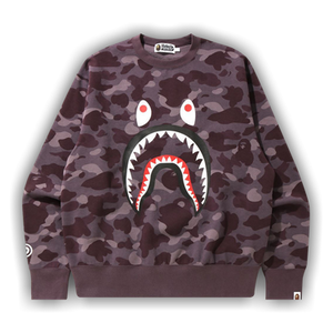 BAPE Color Camo Shark Relaxed Fit Crewneck 'Burgundy'