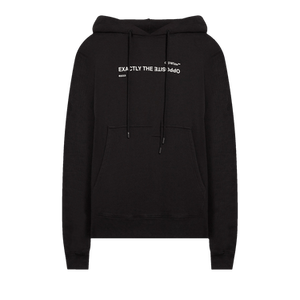 Off-White Slogan Print Drawstring Hoodie 'Black White'