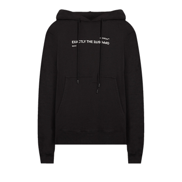 Off-White Slogan Print Drawstring Hoodie 'Black White'