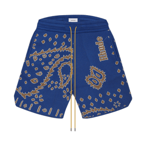 Rhude Bandana Knit Short 'Light Blue/Tan/Creme'
