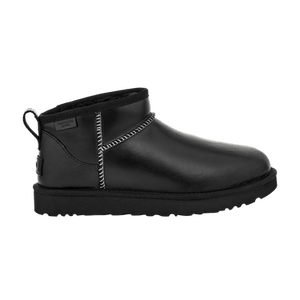 UGG Wmns Classic Ultra Mini Leather Regen Boot 'Black'