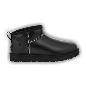 UGG Wmns Classic Ultra Mini Leather Regen Boot 'Black'