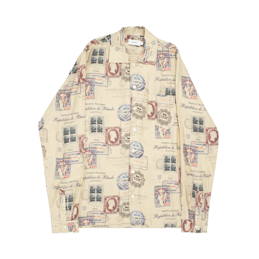 Rhude Passport Stamp Print Shirt 'Beige/Multicolor'