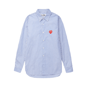 Comme des Garçons PLAY x Invader Heart Stripe Shirt 'Blue/White Stripe'