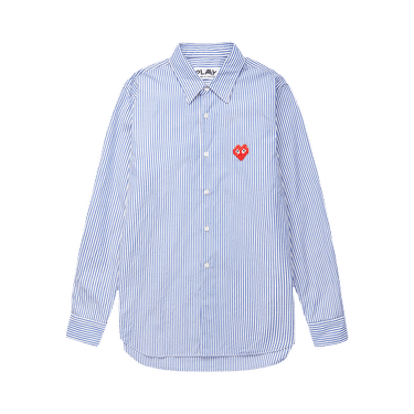 Comme des Garçons PLAY x Invader Heart Stripe Shirt 'Blue/White Stripe'
