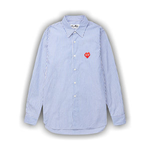 Comme des Garçons PLAY x Invader Heart Stripe Shirt 'Blue/White Stripe'