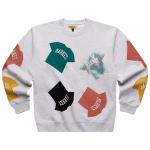 Market T-Shirt Patch Crewneck Sweatshirt 'Ash'