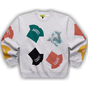 Market T-Shirt Patch Crewneck Sweatshirt 'Ash'