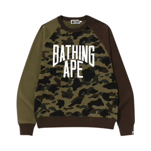 BAPE 1st Camo Crazy Bathing Ape Relaxed Fit Crewneck 'Green'