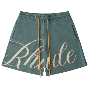Rhude Script Logo Knit Short 'Ivory/Sage'