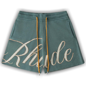 Rhude Script Logo Knit Short 'Ivory/Sage'