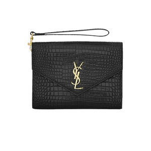 Saint Laurent Logo Plaque Clutch Bag 'Black'