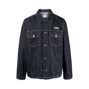 Off-White Wave Off Denim Utility Jacket 'Indigo/Yellow'
