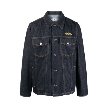 Off-White Wave Off Denim Utility Jacket 'Indigo/Yellow'