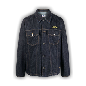 Off-White Wave Off Denim Utility Jacket 'Indigo/Yellow'