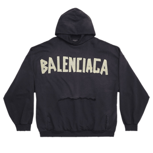 Balenciaga Ripped Pocket Hoodie 'Washed Black'