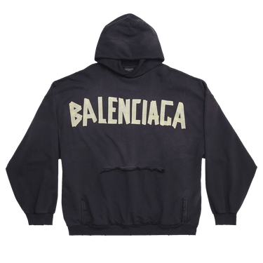 Balenciaga Ripped Pocket Hoodie 'Washed Black'
