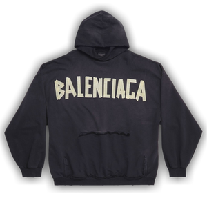 Balenciaga Ripped Pocket Hoodie 'Washed Black'