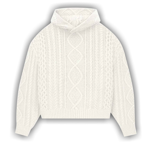 Fear of God Essentials Cable Knit Hoodie 'Cloud Dancer'