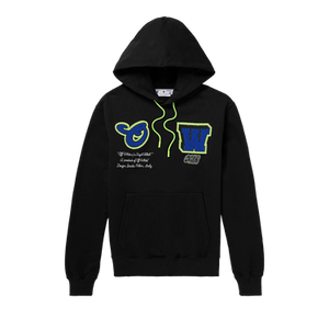 Off-White Varsity Patch Slim Hoodie 'Black/Blue'