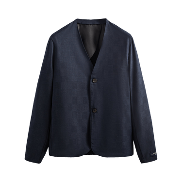 Kith Shadow Check Collarless Jacket 'Nocturnal'
