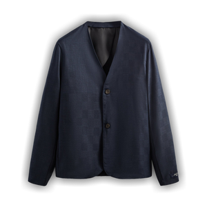 Kith Shadow Check Collarless Jacket 'Nocturnal'