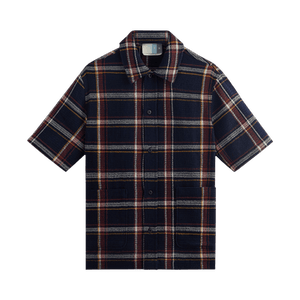 Kith Shadow Plaid Boxy Collared Overshirt 'Nocturnal'