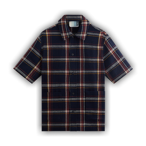 Kith Shadow Plaid Boxy Collared Overshirt 'Nocturnal'