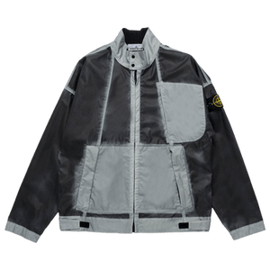Stone Island Hand Sprayed Mussola Biker Jacket 'Sky Blue'