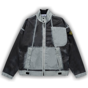 Stone Island Hand Sprayed Mussola Biker Jacket 'Sky Blue'