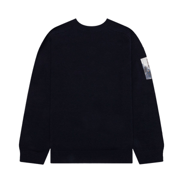 Raf Simons Light Roundneck Hammersleeve Sweater With Patches 'Dark Navy'