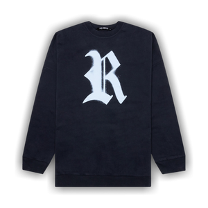Raf Simons Printed R Crewneck Sweater 'Dark Navy'